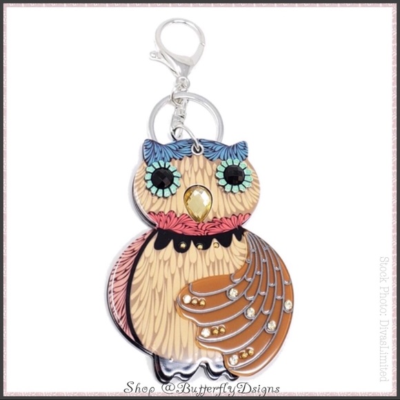 2/$40 Owl Pocket Slide Mirror Keychain Accessory - Picture 2 of 4